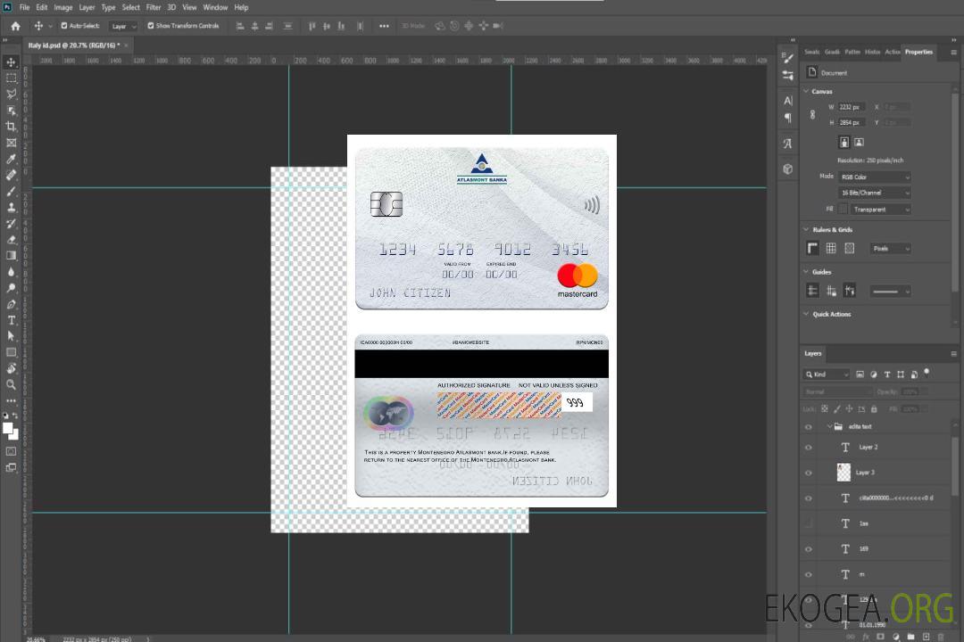 Monténégro Atlasmont Bank mastercard template Monténégro Atlasmont Bank mastercard template